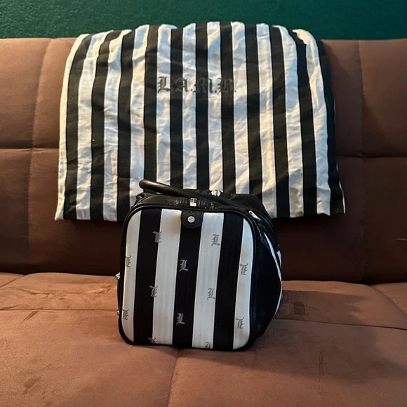 Black and White Striped LAMB Bag - Picture 2 of 4